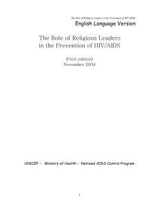 The Role of Religious Leaders in the Prevention of HIV/AIDS