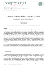 Language Acquisition Meets Language Evolution