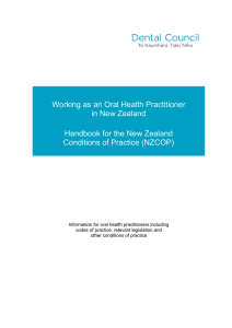 New Zealand Conditions of Practice handbook