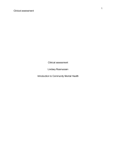 ICMH LP1 Clinical Assessment Paper