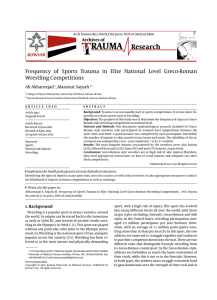 Frequency of Sports Trauma in Elite National Level Greco