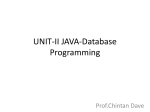 UNIT-II JAVA-Database Programming