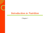Nutrition Chapter 1 Inroduction to Nutrition