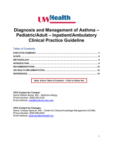 Clinical Practice Guideline (CPG) Development Template
