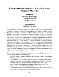 Communication Strategies: Marketing to the `Majority Minority`