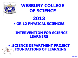 mechanics - Wesbury College of Science