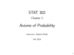 STAT 302 Axioms of Probability