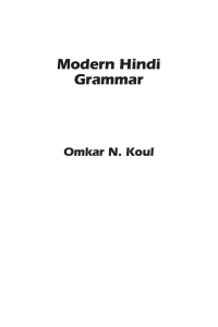 Modern Hindi Grammar - Kashmiri Overseas Association, Inc.