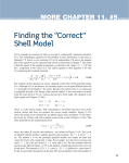 Chapter 11: Finding the "Correct" Shell Model