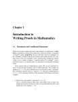 Introduction to Writing Proofs in Mathematics
