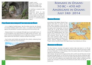 Romans in Oisans: 50 BC – 450 AD Americans in Oisans: July 3rd