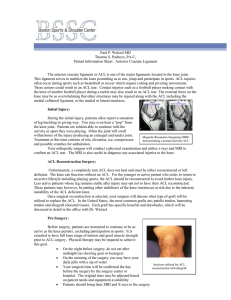 Post-Operative guide for ACL Reconstruction with Allograft