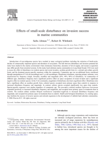 Effects of small-scale disturbance on invasion success in marine