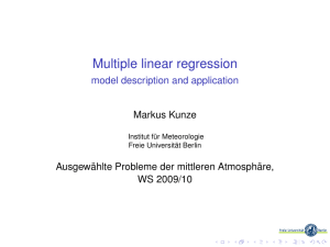 Multiple linear regression - model description and application