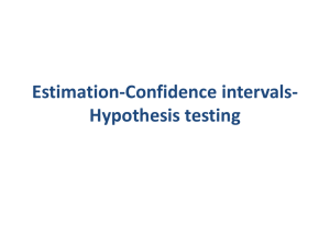 Estimation-Confidence intervals