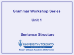 Grammar Workshop Series- Unit 1: Sentence Structure