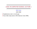logic in computer science: lecture 1