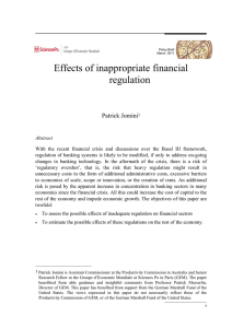 Effects of inappropriate financial regulation