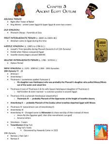Chapter 5 Ancient Egypt Outline