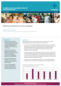 Making medicines more available - Women`s and Children`s Health