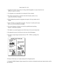 Study Guide CFA 1 Q2 1. Egyptians developed various forms of