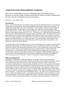 Atypical Earache Otomandibular Symptoms