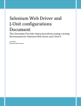 Selenium Web Driver and J-Unit4 User Guide