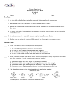 Science department Quarter (2) Revision sheet 2014/2015 Grade 6