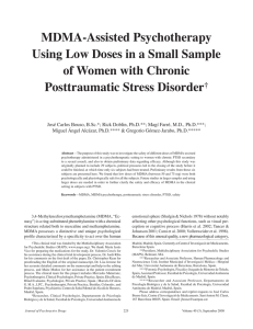 MDMA-Assisted Psychotherapy Using Low Doses in a Small Sample