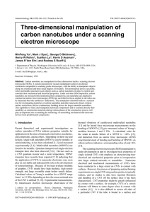 Three-dimensional manipulation of carbon nanotubes under a