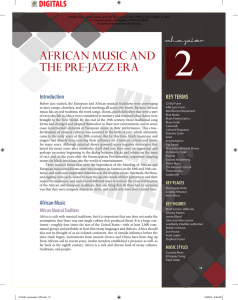 African Music and the Pre-Jazz Era