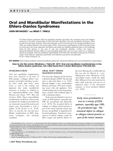 Oral and mandibular manifestations in the Ehlers