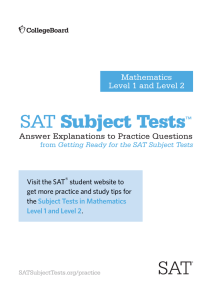 SAT Subject Tests - collegereadiness