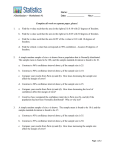 T-Distribution Worksheet #1-4