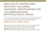 Analysis of longer-term recovery following disasters