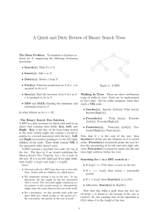 A Quick and Dirty Review of Binary Search Trees