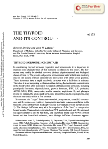 The Thyroid and Its Control