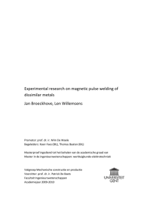 Experimental research on magnetic pulse welding of dissimilar