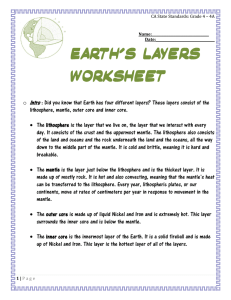 Earth`s Layers Worksheet - Engineering Service Learning