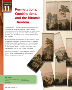 11 Permutations, Combinations, and the Binomial Theorem
