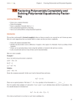 Factoring Polynomials Completely