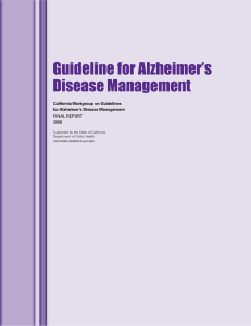 Guideline for Alzheimer`s Disease Management California