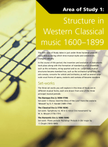 Structure in Western Classical music 1600–1899