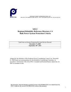 NPCC Directory 4 System Protection Criteria