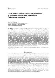 Local genetic differentiation and adaptation in freshwater