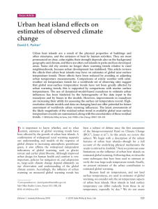Urban heat island effects on estimates of observed climate change