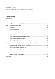 Part 1: Becoming familiar with a cochlear implant