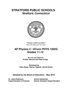 AP/UConn ECE Physics 2 - Stratford Public Schools