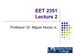 EET 2351 Lecture 2 - MDC Faculty Home Pages