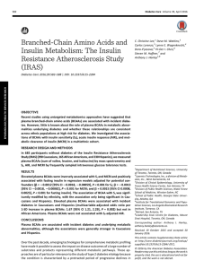 Branched-Chain Amino Acids and Insulin Metabolism: The Insulin